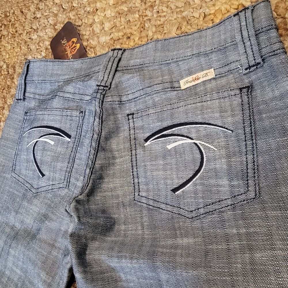 Frankie B Ultra Low Rise Jeans Vintage y2K Denim Pants Bootcut Flare Preppy 6 34 - Picture 7 of 7